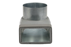 Thermoduct-Krümmer 170mm x 80mm auf Durchmesser 160 mm für Rohrleitungen