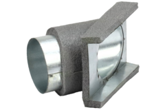 Thermoduct Abzweigung 45º für Flachkanal nach Rohr Ø 80 mm