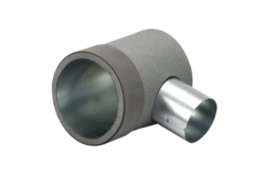 Thermoduct Ventilanschluss Ø 125 mm nach Ø 80 mm für Tunnelbau