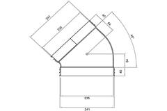 Wavin Ventiza Bogen 45 Grad PVC oval 235x80 mm horizontal M/M