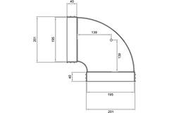Wavin Ventiza Bogen 90 Grad PVC oval 195x80 mm horizontal M/M