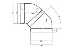 Wavin Ventiza Bogen 90 Grad PVC oval 235x80 mm horizontal M/M