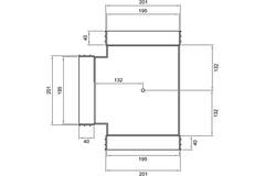 Wavin Ventiza T-Stück 90 Grad PVC oval 195x80 mm M/M/M