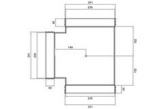 Wavin Ventiza T-Stück 90 Grad PVC oval 235x80 mm M/M/M