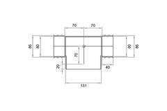 Wavin Ventiza T-Stück PVC oval 195x80x50 mm mit Durchmesser 125 mm M/M/M