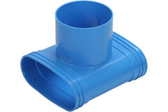 Wavin Ventiza T-Stück PVC oval 235x80 mm mit Durchmesser 160 mm M/M/M