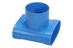 Wavin Ventiza PVC T-Stück oval 195x80 mm mit Durchmesser 160 mm M/M/M