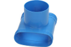 Wavin Ventiza PVC T-Stück oval 195x80 mm mit Durchmesser 160 mm M/M/M