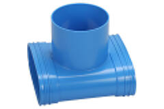 Wavin Ventiza PVC T-Stück oval 195x80 mm mit Durchmesser 160 mm M/M/M