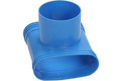 Wavin Ventiza PVC T-Stück oval 195x80 mm mit Durchmesser 160 mm M/M/M