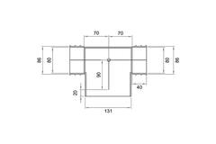 Wavin Ventiza T-stück PVC oval 195x90x70 mm mit Durchmesser 125 mm M/M/M