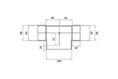 Wavin Ventiza PVC T-Stück oval 195x80 mm mit Durchmesser 160 mm M/M/M