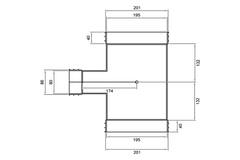 Wavin Ventiza T-Stück PVC oval 195x80 mm M/M/M