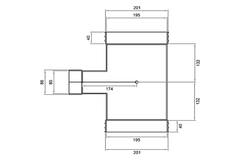 Wavin Ventiza T-Stück PVC oval 195x80 mm M/M/M