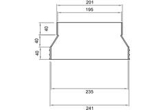 Wavin Ventiza Verlauf PVC oval 235x80 mm auf 195x80 mm M/M
