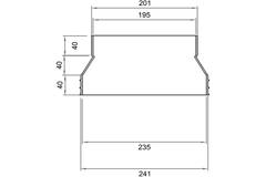 Wavin Ventiza Verlauf PVC oval 235x80 mm auf 195x80 mm M/S