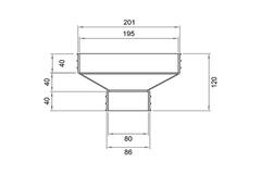 Wavin Ventiza Verlauf PVC oval 195x80 mm auf 80 mm M/M
