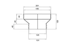 Wavin Ventiza Verlauf PVC oval 195x80 mm auf 125 mm M/M
