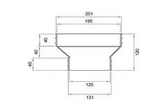 Wavin Ventiza Verlauf PVC oval 195x80 mm auf 125 mm exzentrisch M/S