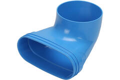 Wavin Ventiza Endstück 90 Grad PVC oval 195x80x100 mm mit Durchmesser 125 mm M/M