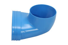 Wavin Ventiza Endstück 90 Grad PVC oval 195x80x100 mm mit Durchmesser 125 mm M/M