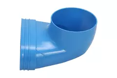 Wavin Ventiza Endstück 90 Grad PVC oval 195x80x70 mm mit Durchmesser 125 mm M/M