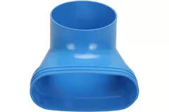 Wavin Ventiza Endstück 90 Grad PVC oval 195x80x70 mm mit Durchmesser 125 mm M/M