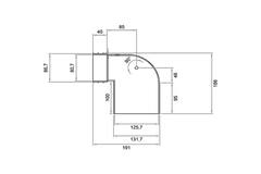 Wavin Ventiza Endstück 90 Grad PVC oval 195x80x100 mm mit Durchmesser 125 mm M/M