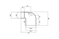 Wavin Ventiza Endstück 90 Grad PVC rund 125x80x100 mm M/M