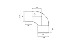 Wavin Ventiza 90 Grad Bogen PVC rund 125 mm M/M