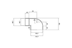 Wavin Ventiza Endstück 90 Grad PVC rund 125x80x50 mm M/M