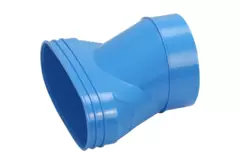 Wavin Ventiza Verlauf PVC oval 195x80 mm auf 125 mm exzentrisch M/S