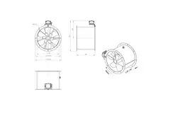 Axialer Kanalventilator 450 mm - AL 450 D4 01 CFG
