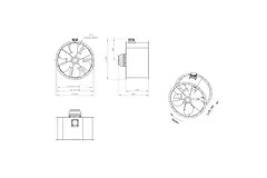 Axialer 1120-mm-Rauchgasventilator F300- AL 1120 D6 F3 03 CFG