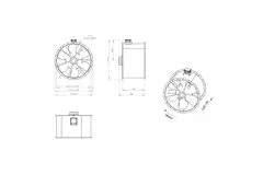 Axialer 1120 mm Abgasventilator F300- AL 1120 D6 F3 02 CFG
