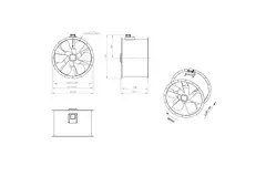 Axialer 900-mm-Rauchgasventilator F300- AL 900 D4 F3 02 CFG