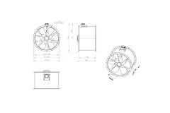 Axialer 900-mm-Rauchgasventilator F300- AL 900 D6 F3 01 CFG