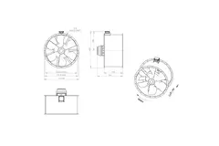 Axial 1250 mm Kanalventilator Abgas F300- AL 1250 D6 F3 02 CFG