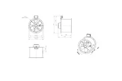 Axialer 450-mm-Rauchgasventilator F300- AL 450 D2 F3 01 CFG