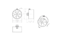 Axial 1250 mm Kanalventilator Abgas F300- AL 1250 D6 F3 03 CFG