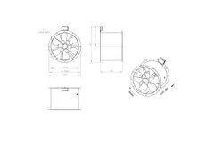 Axialer 560-mm-Rauchgasventilator F300- AL 560 D4 F3 01 CFG