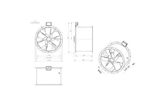 Axialer 630-mm-Rauchgasventilator F300- AL 630 D6 F3 01 CFG