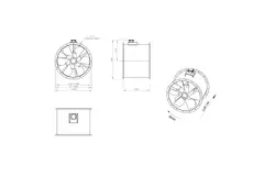 Axialer 800-mm-Kanalventilator Abgas F300- AL 800 D6 F3 01 CFG