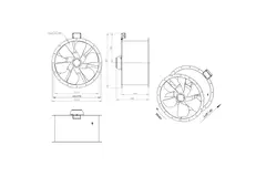 Axialer 710-mm-Rauchgasventilator F300- AL 710 D6 F3 01 CFG
