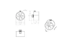 Axialer 1000-mm-Kanalventilator F300- AL 1000 D4 F3 04 CFG