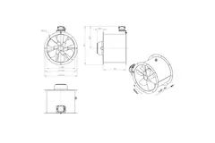 Axialer Kanalventilator 450 mm - AL 450 D42U 01 CFG
