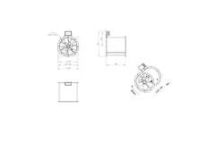 Axialer 355-mm-Rauchgasventilator F300- AL 355 D42U F3 01 CFG