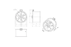 Axialer 630-mm-Rauchgasventilator F400 - AL 630 D84U F4 02 CFG