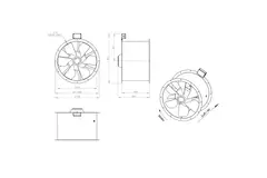 Axialer 630-mm-Rauchgasventilator F300- AL 630 D6 F3 02 CFG