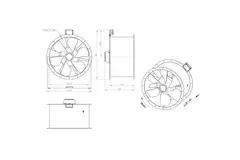 Axialer 710-mm-Rauchgasventilator F300- AL 710 D4 F3 02 CFG